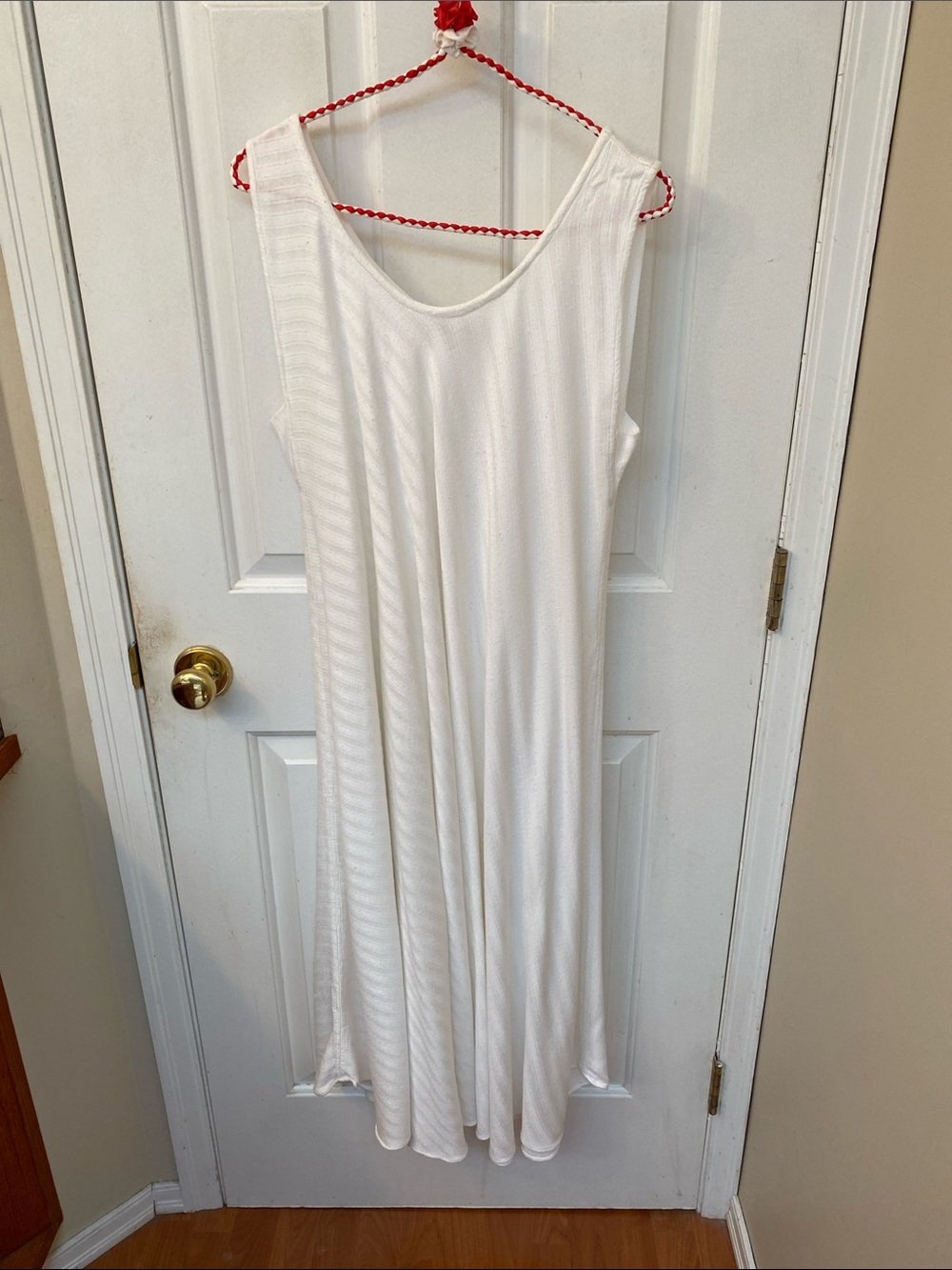 Lightweight White Scoop-Neck Slip Dress